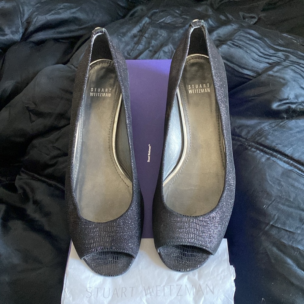 Stuart Weitzman Shimmering Snake Texture Leather … - image 3